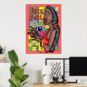 Jazz Fest Singer Poster (Thuiskantoor)