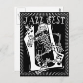Jazz Fest Skeleton Briefkaart (Voorkant / Achterkant)