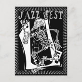 Jazz Fest Skeleton Briefkaart (Voorkant)