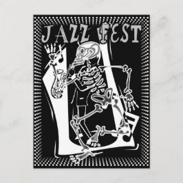 Jazz Fest Skeleton Briefkaart