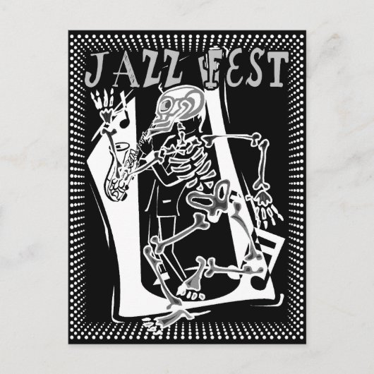 Jazz Fest Skeleton Briefkaart (Voorkant)