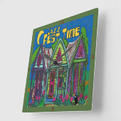 Jazz Fest Time Clock Vierkante Klok (Hoek)