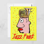 Jazz Fest Tuba Head Briefkaart (Voorkant / Achterkant)