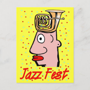 Jazz Fest Tuba Head Briefkaart