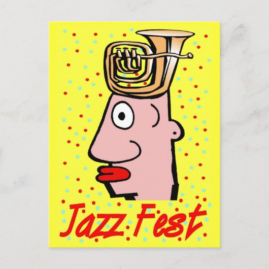 Jazz Fest Tuba Head Briefkaart (Voorkant)