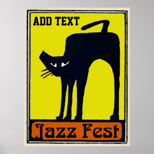 Jazz Fest voegt tekst zwarte tas toe Poster (Voorkant)