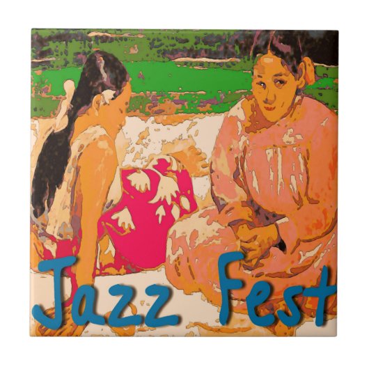 Jazz Fest Women op Blanket Tegeltje (Voorkant)