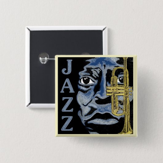 Jazz flair-knop vierkante button 5,1 cm (Voorkant /achterkant)