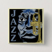 Jazz flair-knop vierkante button 5,1 cm (Voorkant)