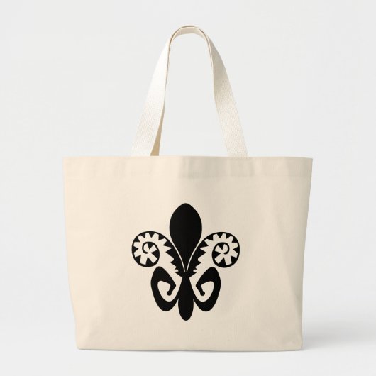 Jazz Fleur de lis (zwart) Grote Tote Bag (Voorkant)