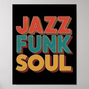 Jazz Funk en Soul - Afro Retro Vintage Muziek Poster