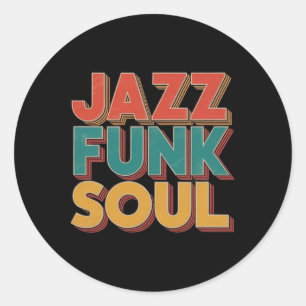 Jazz Funk En Soul - Afro Retro Vintage Muziek Ronde Sticker