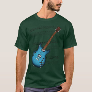 Jazz Gitaar Muziek Score Elektrische Gitarist Musi T-shirt