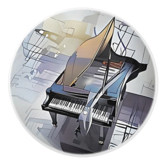 Jazz Grand Piano Keramische Knop (Voorkant)