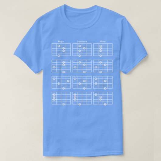 Jazz Guitar Etended 7th Chord Inversion Fingerboar T-shirt (Design voorkant)