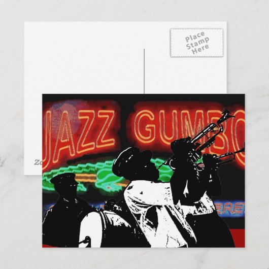 Jazz Gumbo Brass Band Briefkaart (Voorkant / Achterkant)
