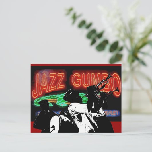 Jazz Gumbo Brass Band Briefkaart (Staand voorkant)