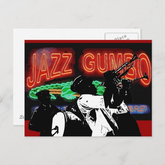 Jazz Gumbo Brass Band Briefkaart (Voorkant / Achterkant)