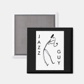 Jazz Guy Square Magnet (Voorkant / Achterkant)