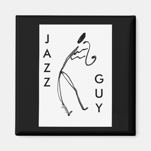 Jazz Guy Square Magnet (Voorkant)