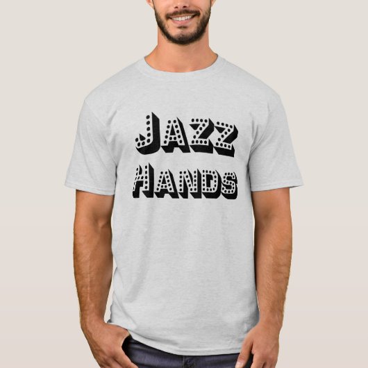 Jazz Handen T Shirt - Zwarte belettering (Voorkant)
