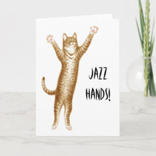 Jazz Hands Cat Kaart