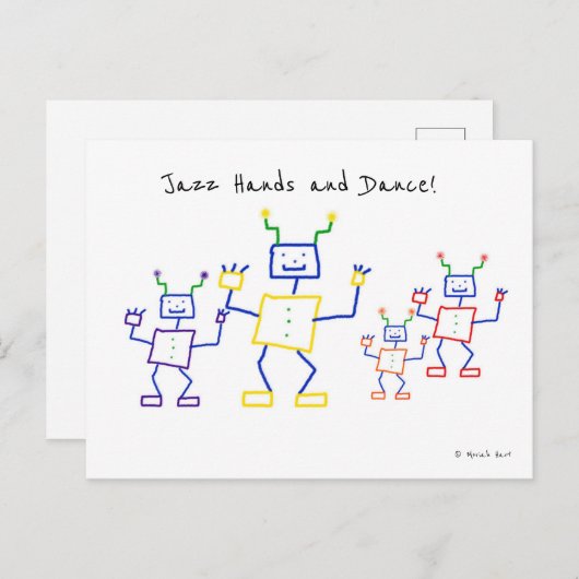Jazz Hands en Dance Robots Briefkaart (Voorkant / Achterkant)