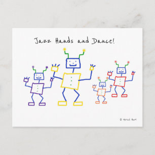 Jazz Hands en Dance Robots Briefkaart