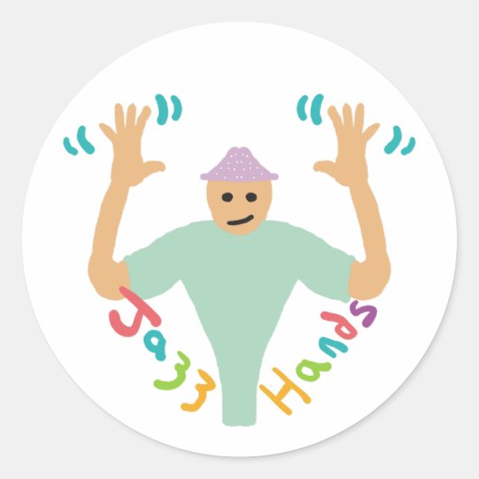 Jazz Hands Ronde Sticker (Voorkant)