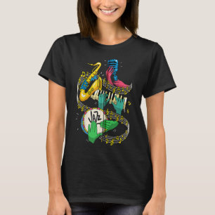 Jazz Hands Saxophone Player Music Lover Singer Zip T-shirt