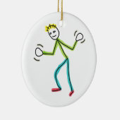 Jazz Hands Stickman Keramisch Ornament (Rechts)