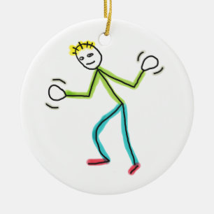 Jazz Hands Stickman Keramisch Ornament