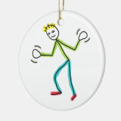 Jazz Hands Stickman Keramisch Ornament (Links)
