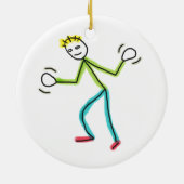 Jazz Hands Stickman Keramisch Ornament (Achterkant)