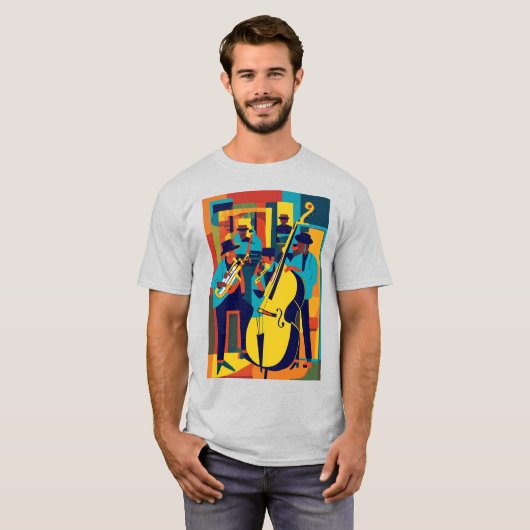 Jazz Harmony Canvas: Abstracte kunst T-shirt (Voorkant volledig)