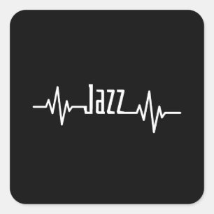 Jazz Hartslag Muziek Vierkante Sticker