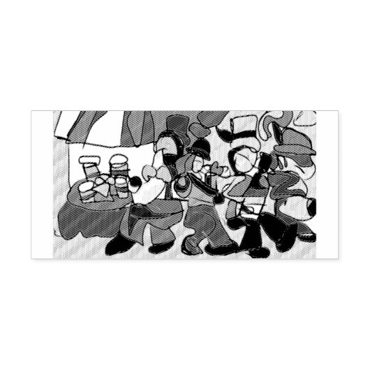 Jazz herfstkoffie rubberstempel (Afrduk)