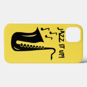 Jazz het omhoog saxofone Iphone 13 hoesje (Achterkant (horizontaal))