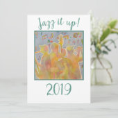 Jazz het wordt nieuwjaar feestdagenkaart (Staand voorkant)