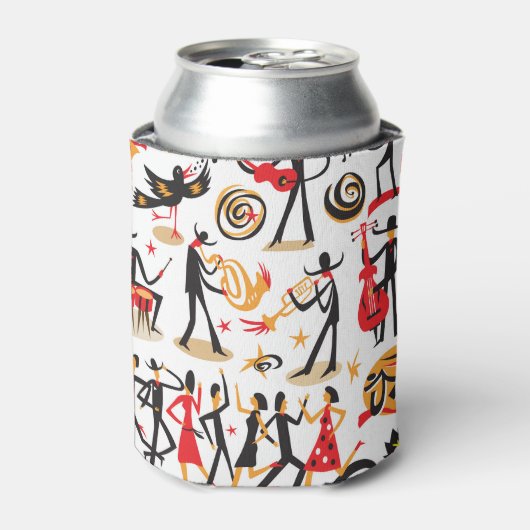 Jazz iconen set: witte achtergrond geïsoleerd blikjeskoeler (Blikje Voorkant)