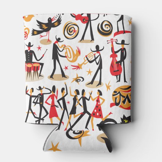 Jazz iconen set: witte achtergrond geïsoleerd blikjeskoeler (Achterkant)