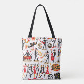 Jazz iconen set: witte achtergrond geïsoleerd tote bag (Achterkant)