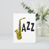 Jazz icoon met saxofoon briefkaart (Staand voorkant)