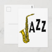 Jazz icoon met saxofoon briefkaart (Voorkant / Achterkant)