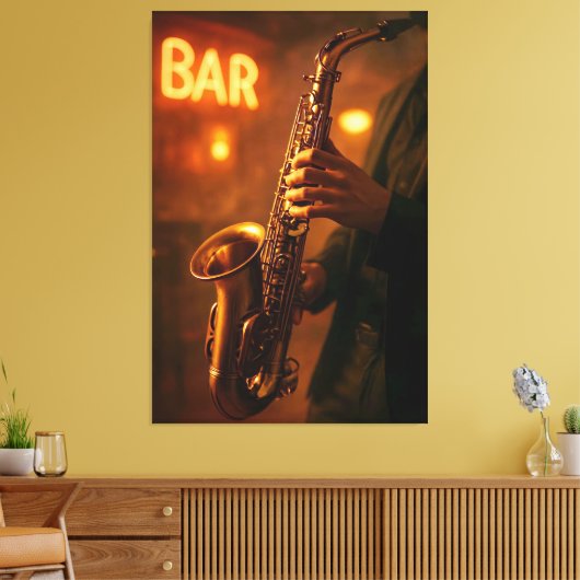 Jazz in Bar Lights Canvas Afdruk (Insitu (Woonkamer))