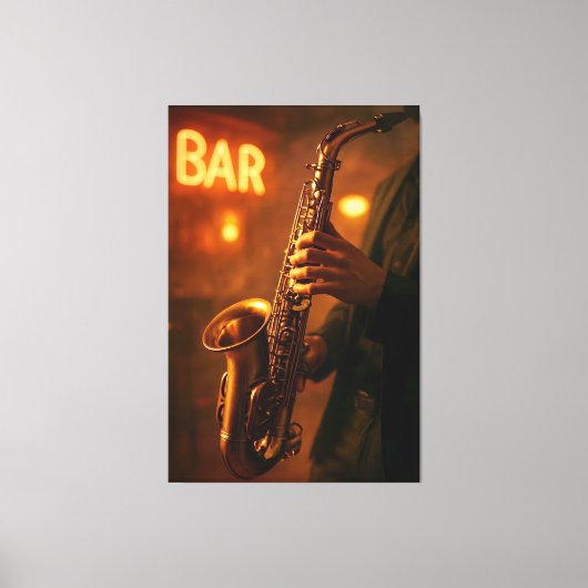 Jazz in Bar Lights Canvas Afdruk (Voorkant)