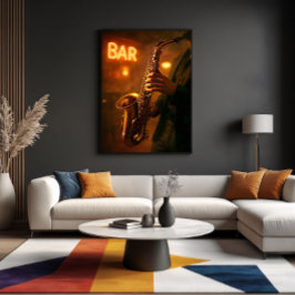 Jazz in Bar Lights Canvas Afdruk