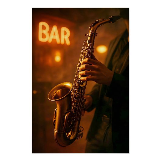 Jazz in Bar Lights Perfect Poster (Voorkant)