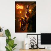 Jazz in Bar Lights Poster (Thuiskantoor)