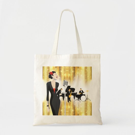 Jazz in de Park Canvas tas, muziekthema Tote Bag (Voorkant)